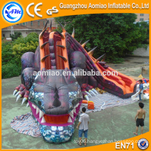 2016 Vivid design giant inflatable dinosaur slide for sale